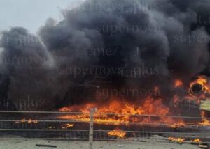 Під Таганрогом росіяни згоріли в ДТП із бензовозом